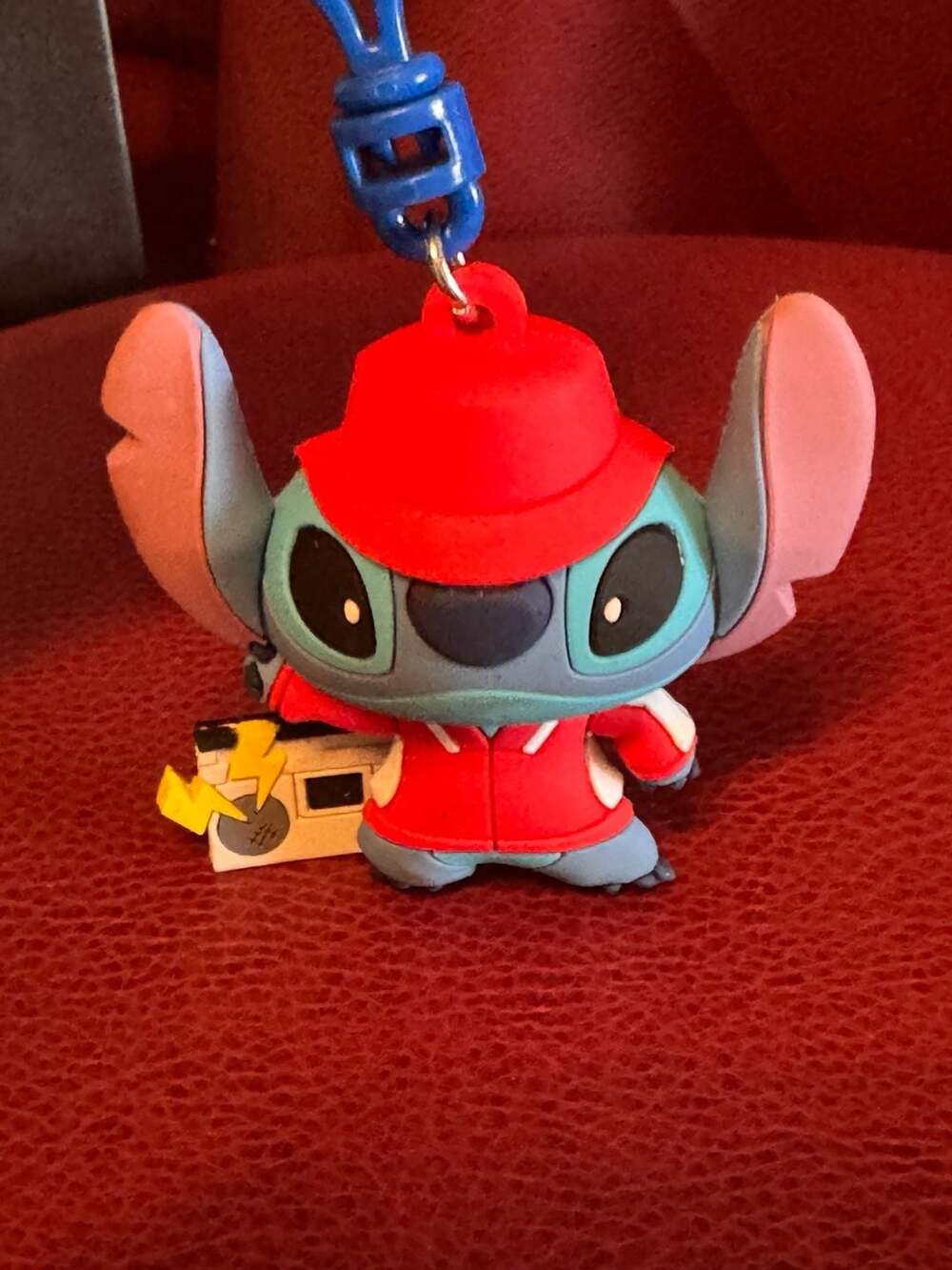Disney Lilo & Stitch 1980s Dancer Stitch with Boombox 3D Foam Bag Clip Keychain